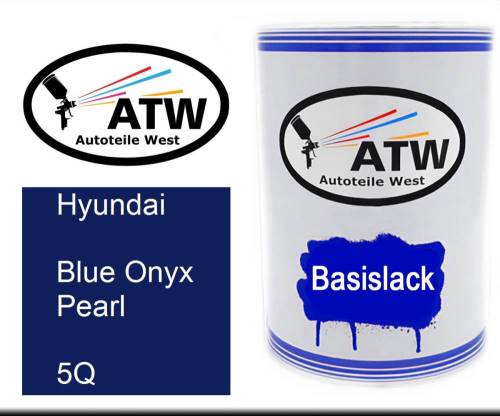 Hyundai, Blue Onyx Pearl, 5Q: 500ml Lackdose, von ATW Autoteile West.